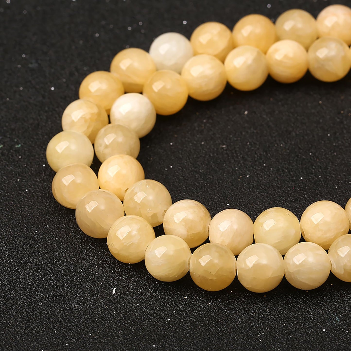 6MM 60PCS Natural Stone Yellow Calcite Beads for Jewelry Making DIY Bracelet