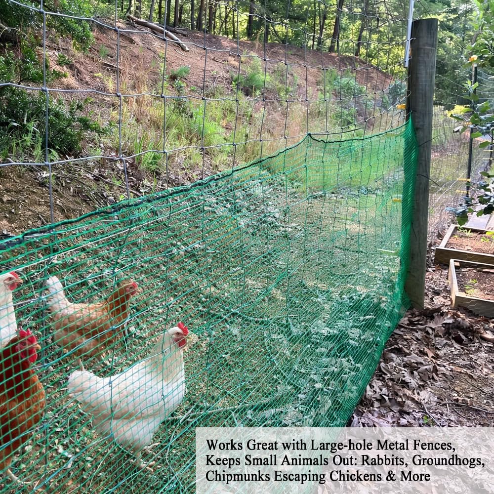 Vocray Plastic Garden Fence 4x100 FT Deer Fence Netting, Temporary Mesh Fencing Animal Barrier for Deer, Chicken, Poultry, Pet, Wildlife, Garden Bird Netting for Plant Fruit Tree Vegetable Protection