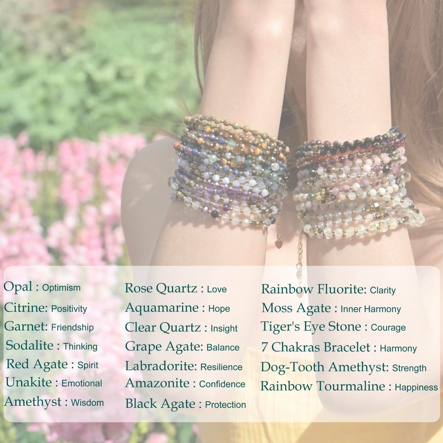 Farfume Rose Quartz - Love - Crystal Beaded Bracelets, Chakra 4mm Natural Stone Beads Bracelets, Gemstone Spiritual Jewelry Gifts for Mother's Day