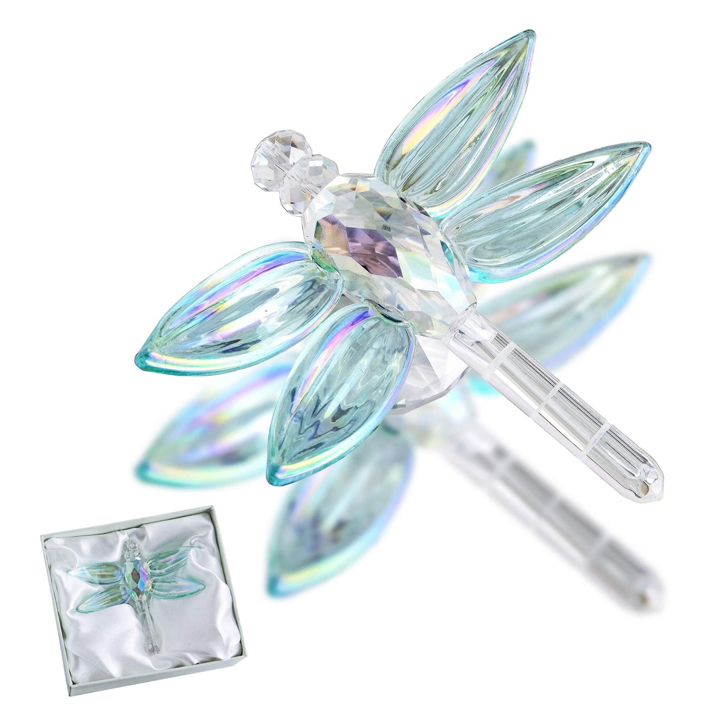 H&D HYALINE & DORA Crystal Dragonfly Figurine Glass Animal Figurines Collectibles Home Decor Paperweight