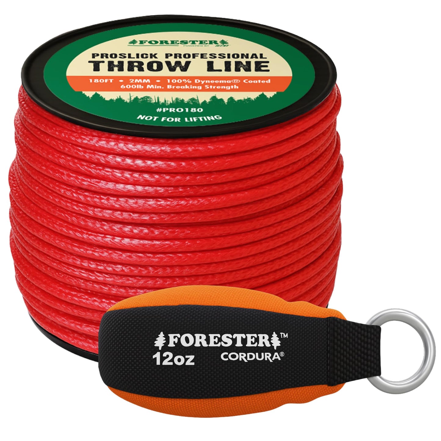 Arborist Throw Line Kit | 12oz Cordura Throw Weight & 180ft Dyneema Rope | High Strength 100% Dyneema Rope | Arborist Equipment for Tree Climbing