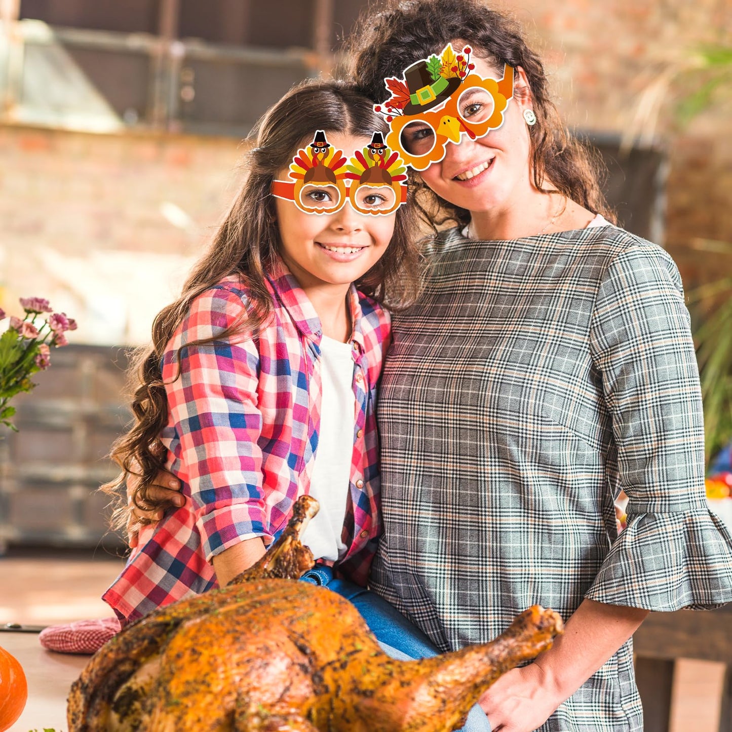 Jremreo 12 Pieces Thanksgiving Paper Glasses, Festival Fall Eyewear with Turkey and Autumn Designs for Holiday Photo Booth Props, Party Favors, and Thanksgiving Day Celebrations for Adults and Kids