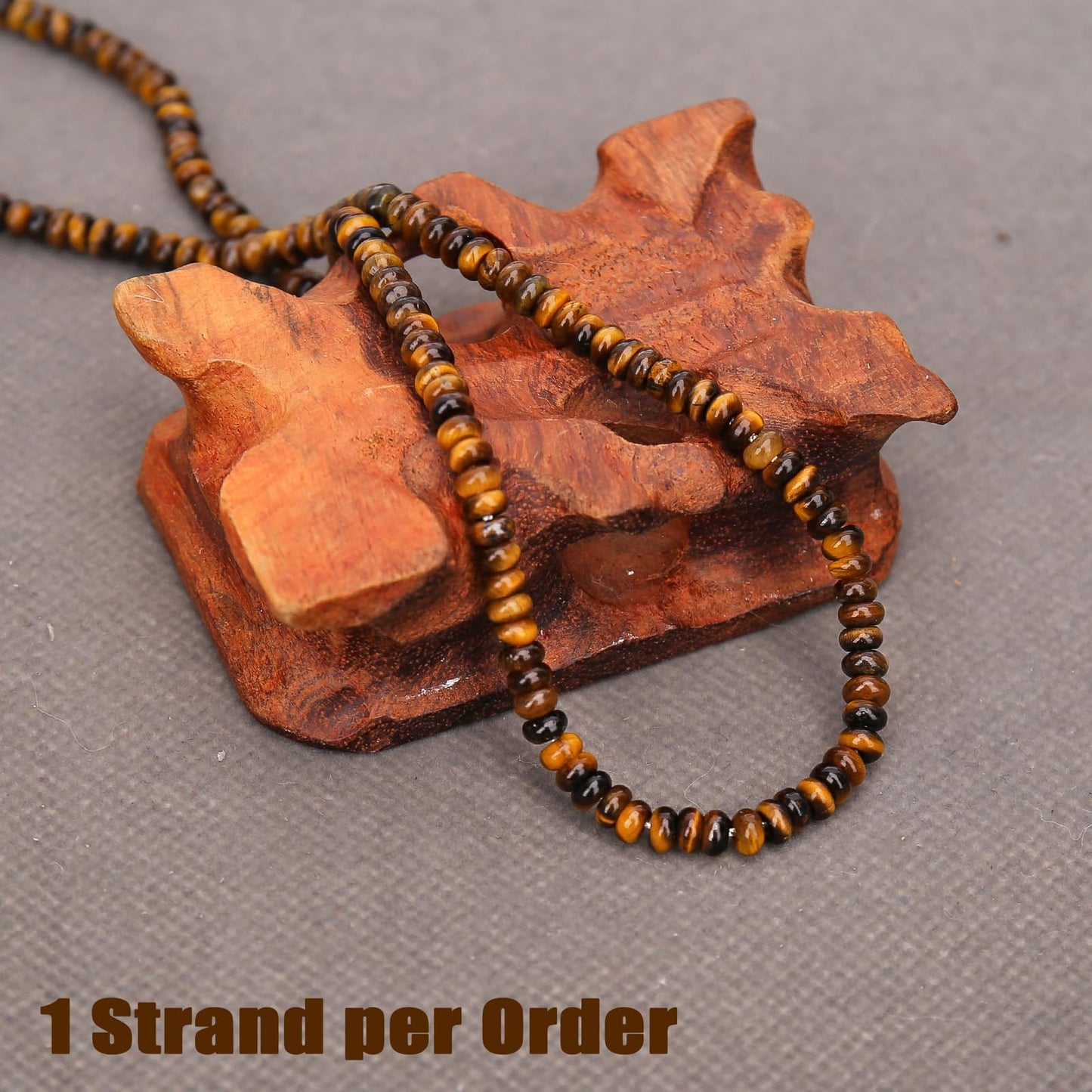 BONNY BOXX 1 Strand (150PCs) Natural 2 * 4mm Classic Tiger Eye Rondelle Beads, Natural Abacus Disk Stone Beads Loose Spacer Gemstone for DIY Bracelet Necklace Jewelry Making