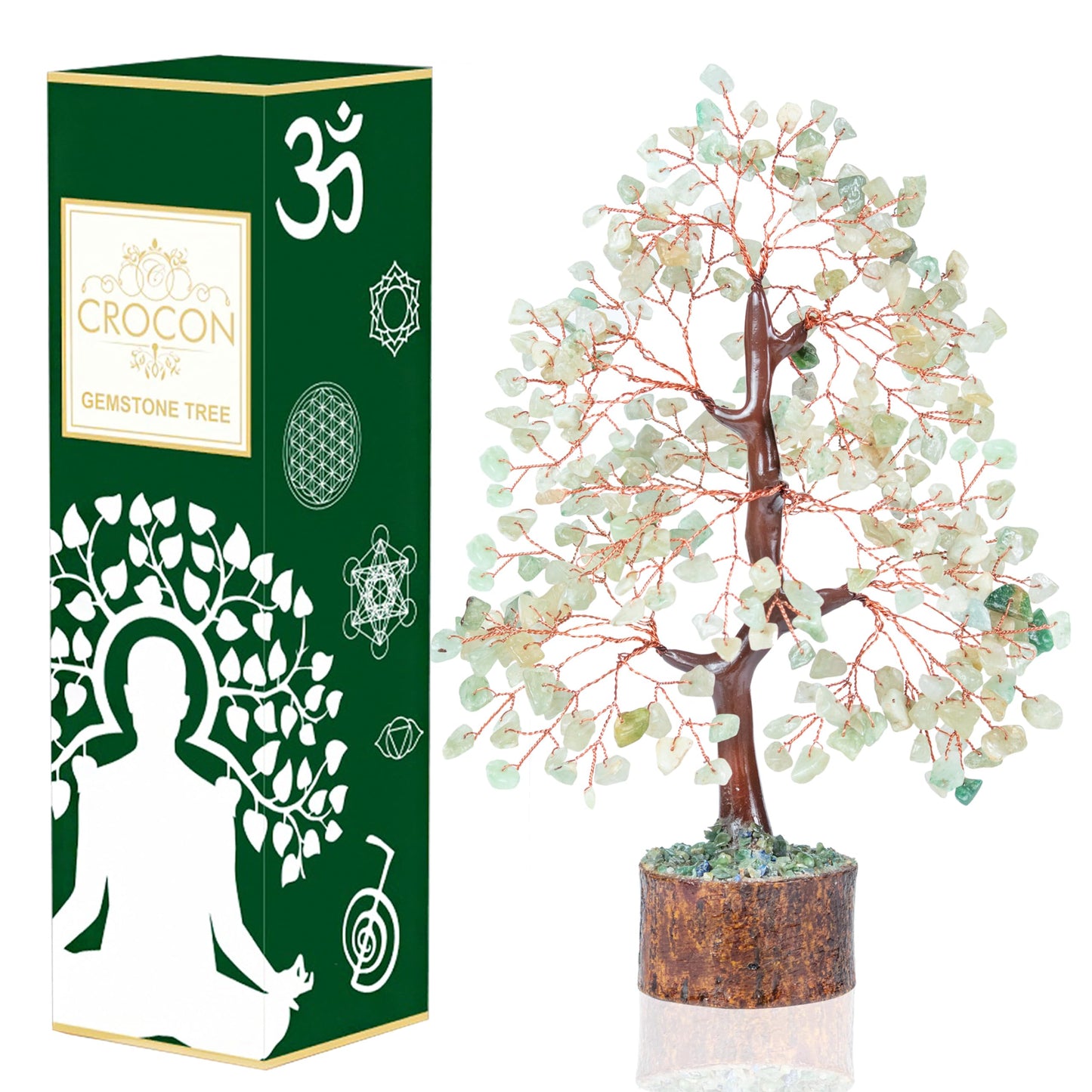 Crocon® Green Jade Crystals Tree of Life, Birthday Gifts for Women, Men & Friends, Crystals and Healing Stones, Home Decor, Money Tree, Women Gift Ideas, House Warming Gifts New Home for Mom & Sister