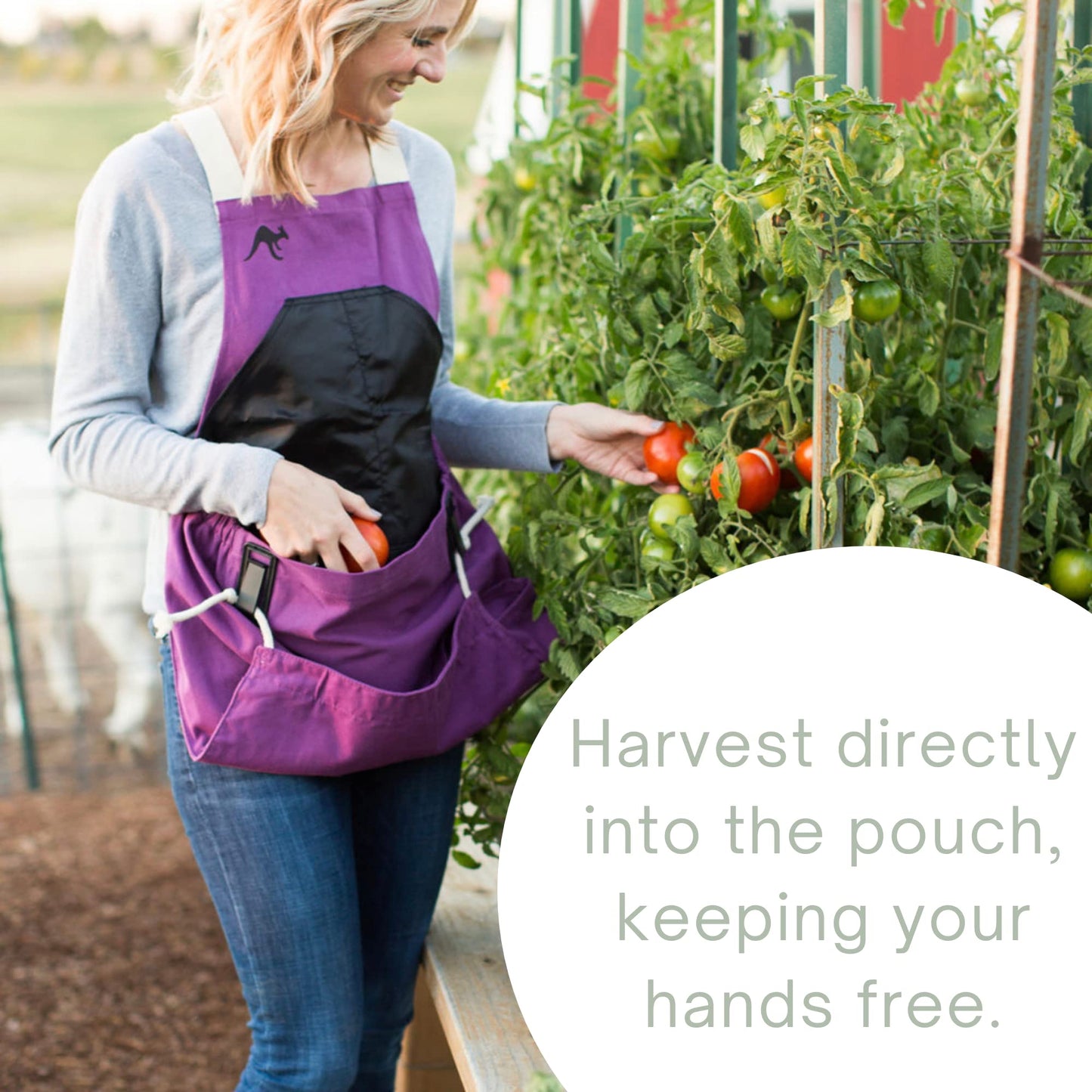 Roo Gardening Apron with Pockets for Women & Men - Canvas Garden Apron with Harvesting Pouch, Water-Resistant, Washable