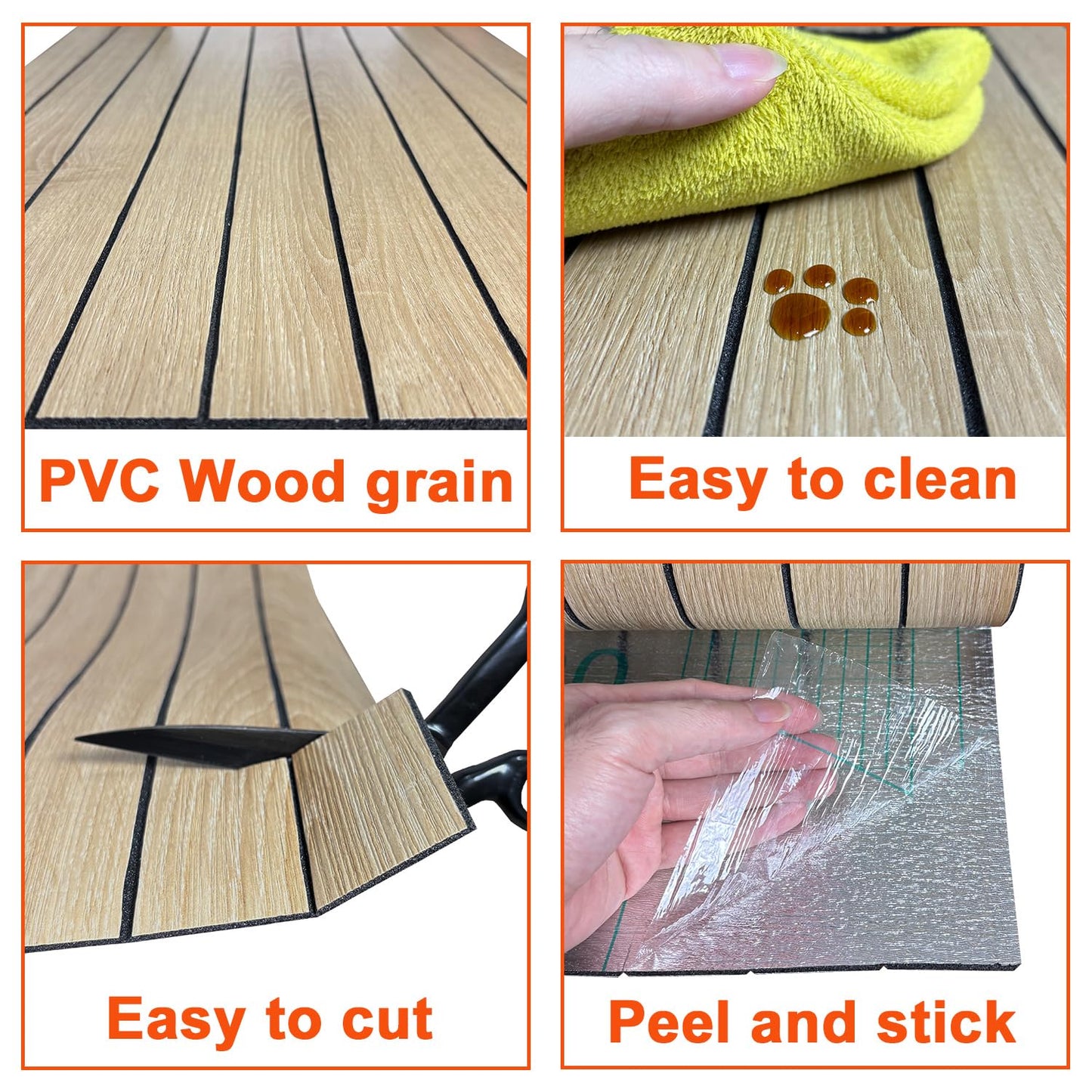 YU LI 3DH Peel and Stick PVC Slat Wall Panel 118"x15.75" Self-Adhesive Thick Faux Oak Wood Grain Wallpaper Panel 3D Soundproof Wall Panels for Walls & Ceilings