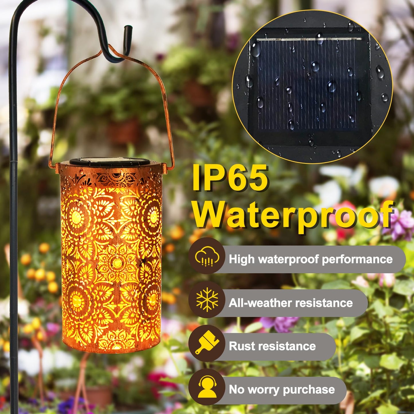 DIBIEECN Mothers Day Gifts for Mom, Birthday Gifts Grandma Ladies Solar Lanterns Outdoor Hanging Hollowed-Out Metal Waterproof LED Garden Decor Outside for Patio Yard Porch, Sunflower, 1 Pack