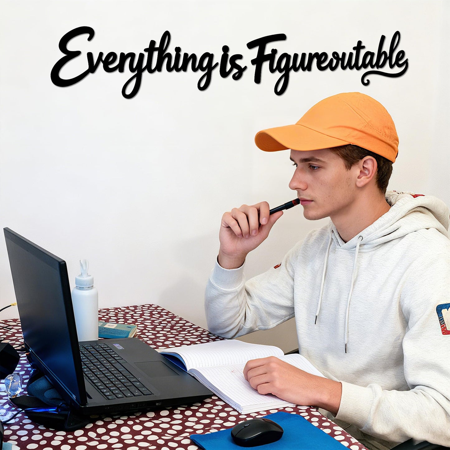 Slickss Everything is Figureoutable Office Wall Decor - Positive Affirmations Wall Art for Inspirational Motivational Wall Decor, Uplifting Office Art and Home Decor for a Motivated Mindset