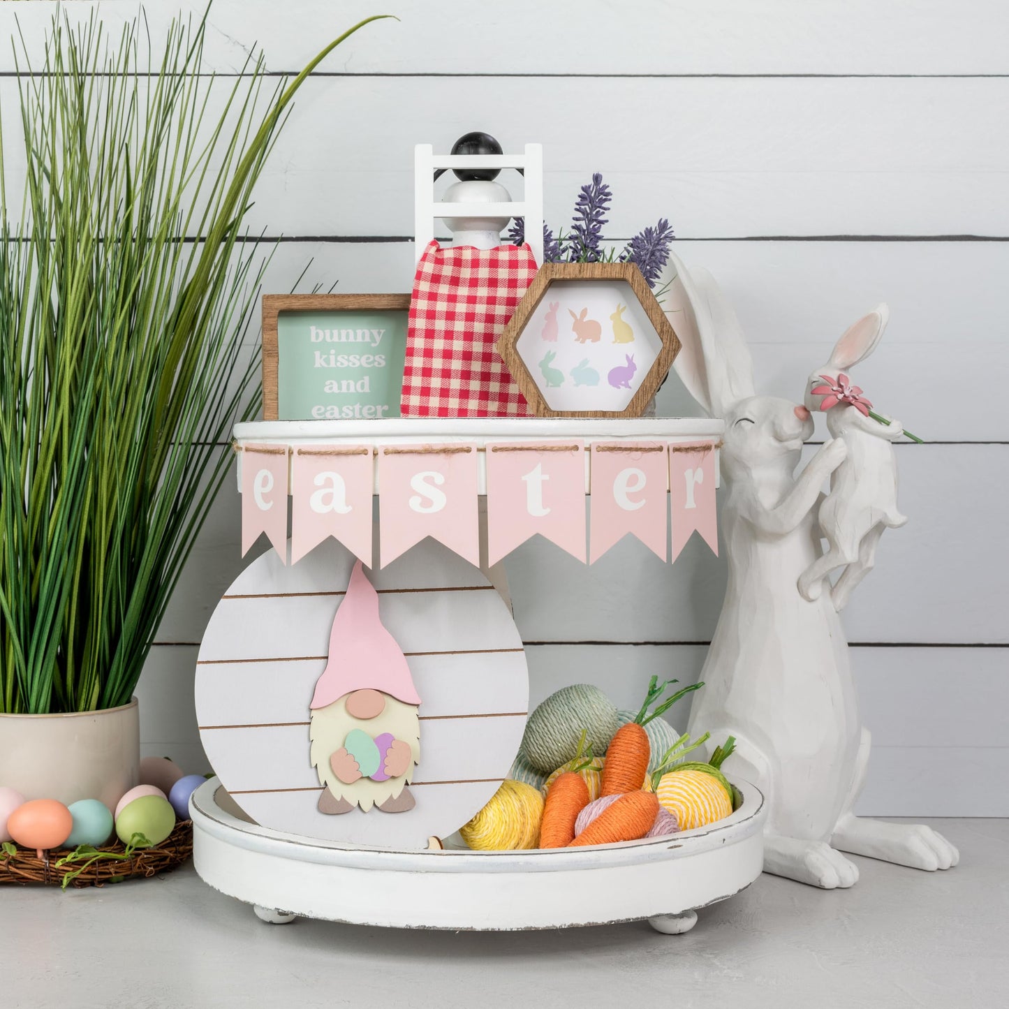 Beautiful Tiered Tray Decor Set for Christmas - Interchangeable All Season Decorations Bundle Incl. Spring, Valentines Day & More - Modern Farmhouse Centerpiece for Home & Kitchen Decor