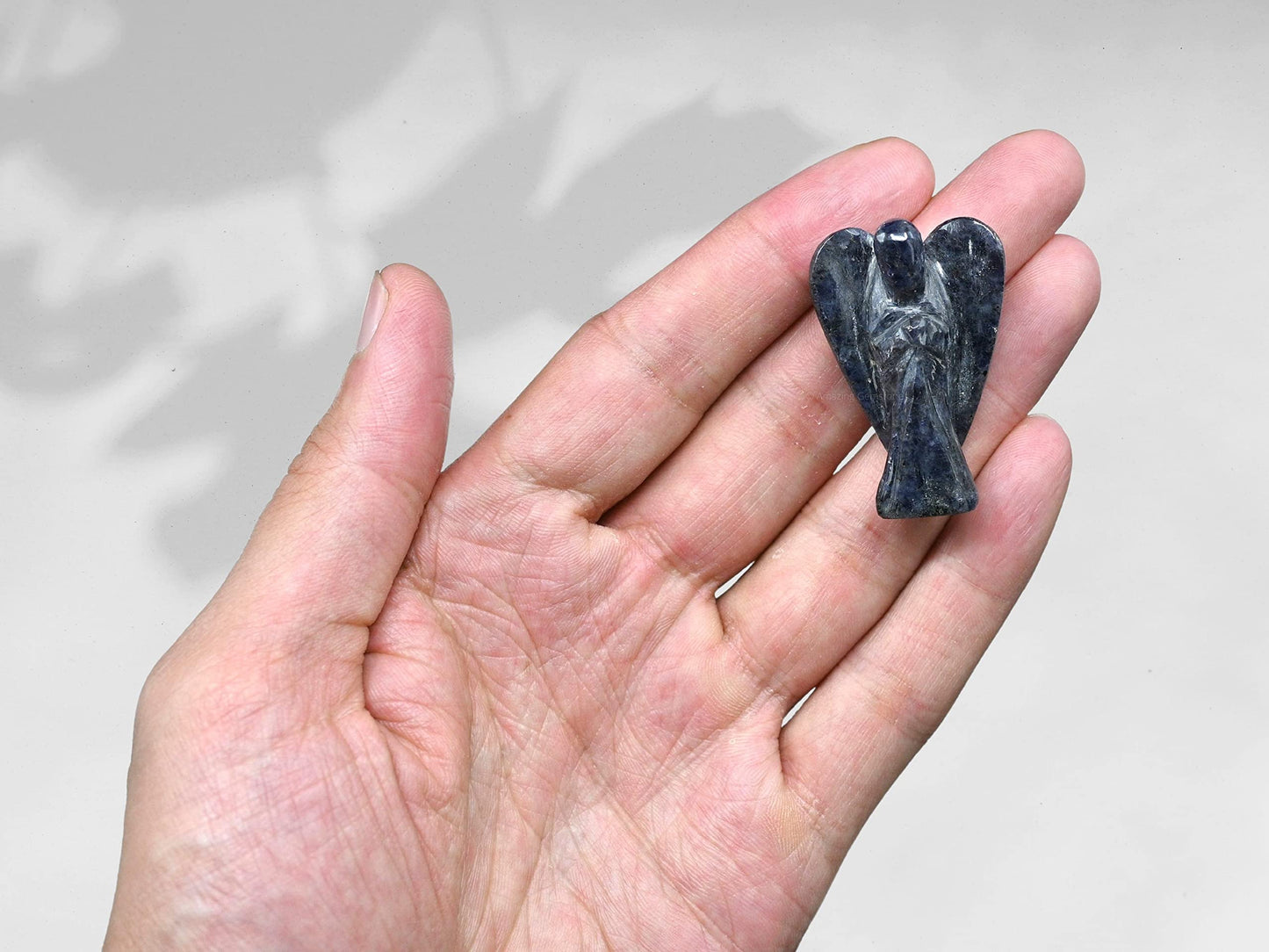Amazing Gemstone Iolite Angel - Iolite Crystal Angel and Pocket Guardian Angel Crystal Figurines (1.5 inches)