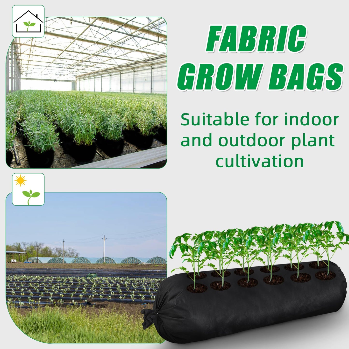 Bylion 10x10'' 32 ft Large Plant Grow Bags - Fabric Garden Bags - Fabric Planting Bed, Tubular Garden Bag Free Cutting of Planting Bags for Outdoor Indoor Vegetables Plant Flowers