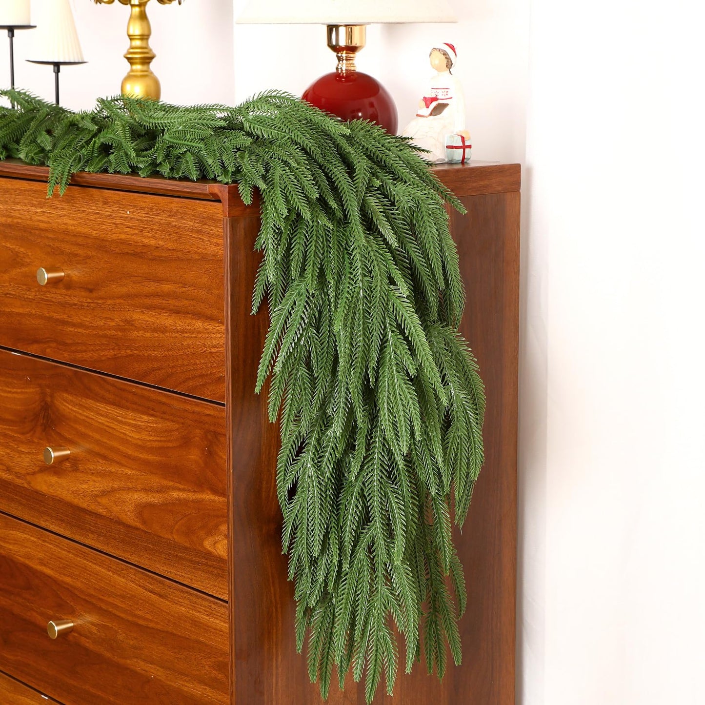 6ft Artificial Christmas Garland, Real Touch Norfolk Pine Garland - Pine Garland, Greenery Christmas Garland for Mantle, Table, Fireplace, Indoor, Outdoor Christmas Decorations
