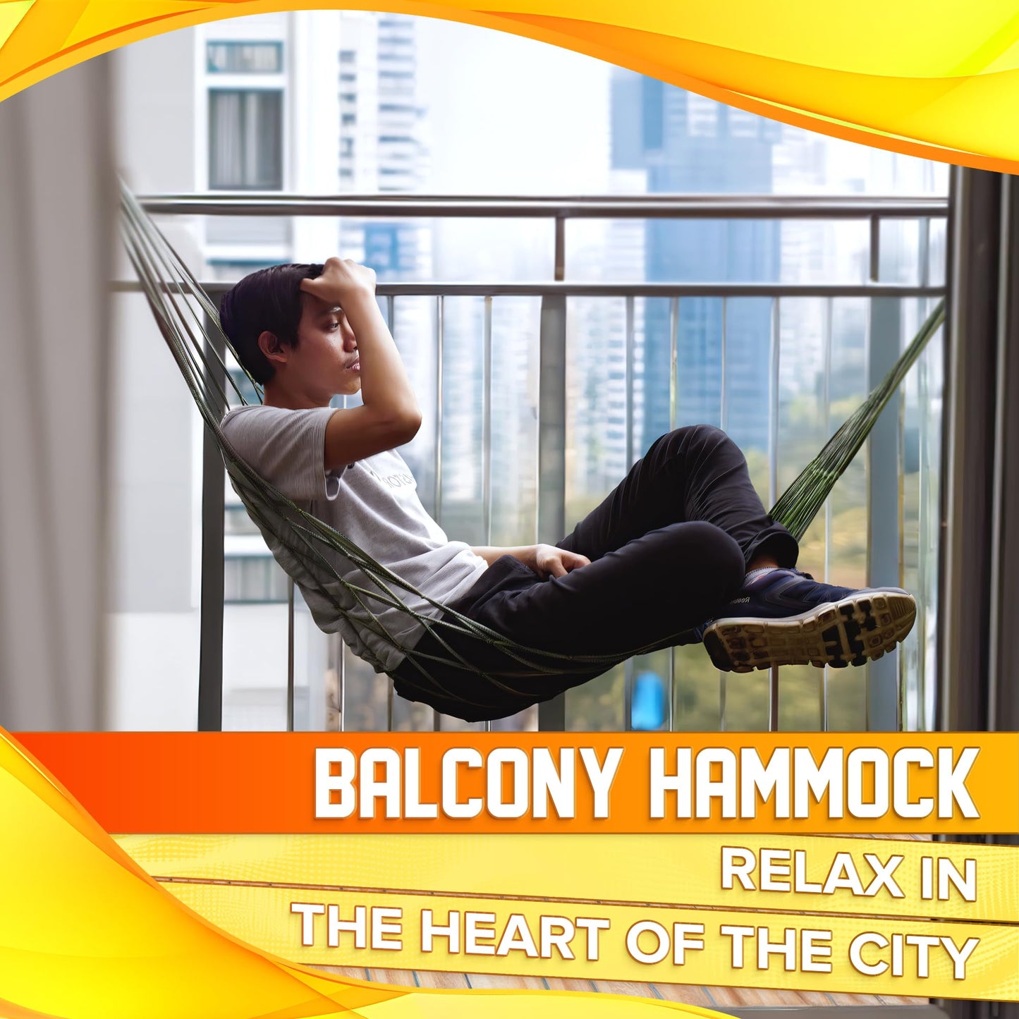Mesh Hammock - Easy to Set Up Rope Hammocks for Outside, Dark Green Color, 90x31.5 Nylon Net Hammock, Max 100 KG (220 Pounds) Tree Hammocks for Outside, Camping & Relaxation, Quick Setup for Travel