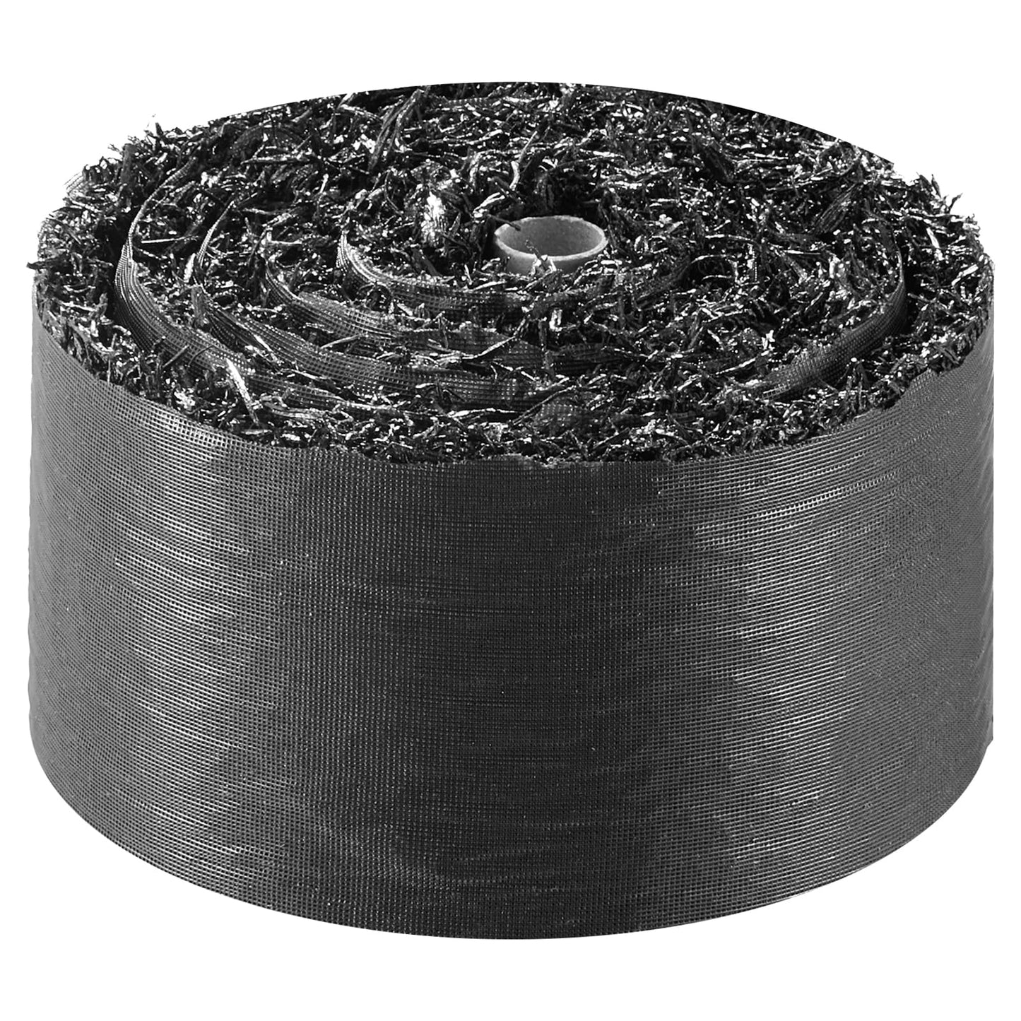 VEVOR Rubber Mulch Mat Roll, 140 x 4.5 in, Recycled Rubber Permanent Mulch Edging Border, Natural-Looking Flower Barrier with Stakes, 0.5 in Thick Cuttable Garden Edgings for Landscaping