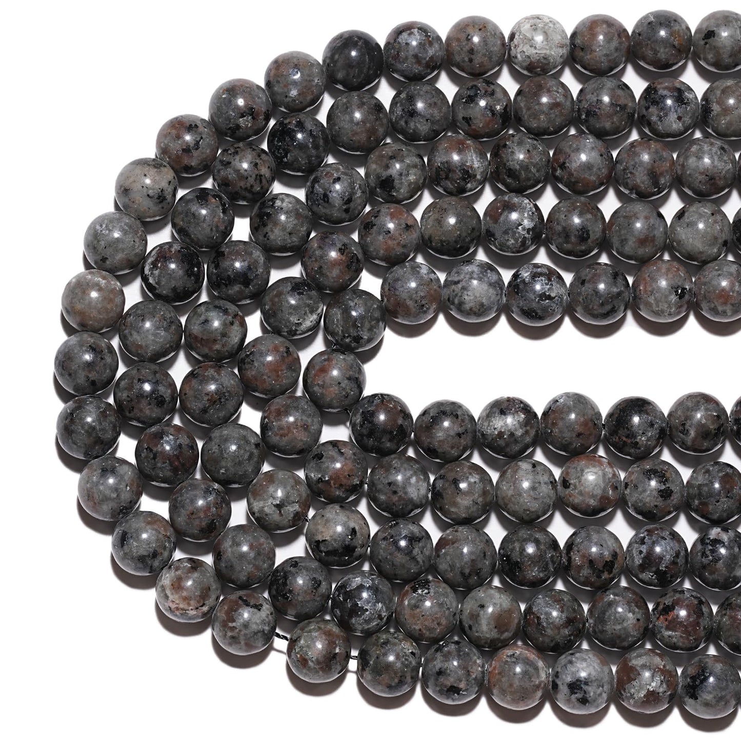 8mm Natural Flame Yooperlite Gemstone Beads Polished Round Smooth Stone Beads for Bracelets Jewelry Making 15inch Loose Beads