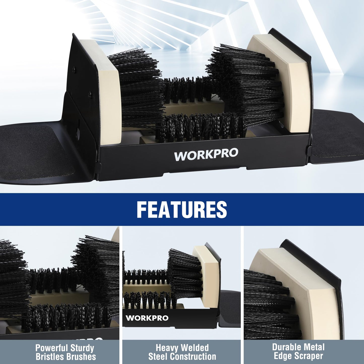 WORKPRO Boot Brush Scraper Extra Wide, Shoe Cleaner Brush, Boot Scrubber, Heavy Duty Boot Cleaning Brush Outdoor
