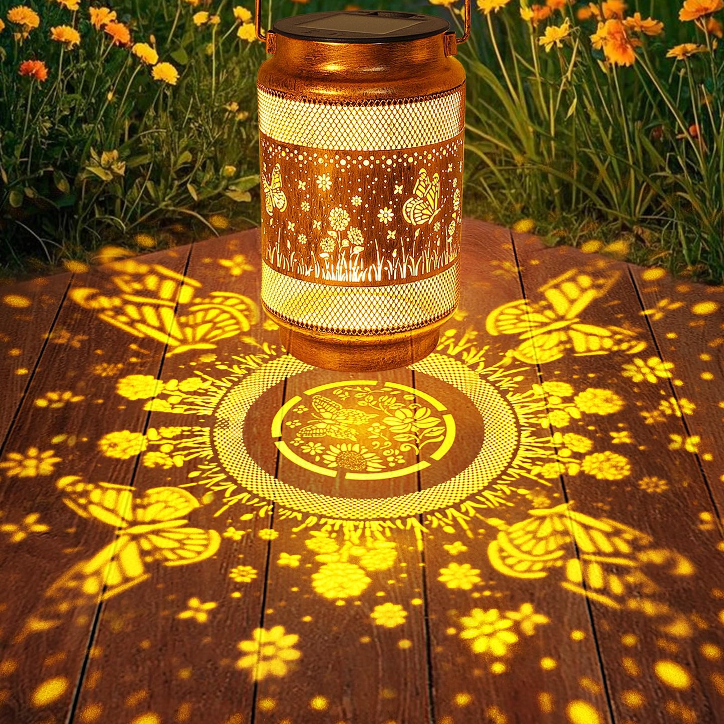 Butterfly Solar Lanterns Outdoor Waterproof with Shepherd Hook, Gifts for Mothers Day Birthday Women Mom Grandma, Metal Solar Hanging Lights Garden Decor for Outside Yard Patio Pathway Backyard Porch