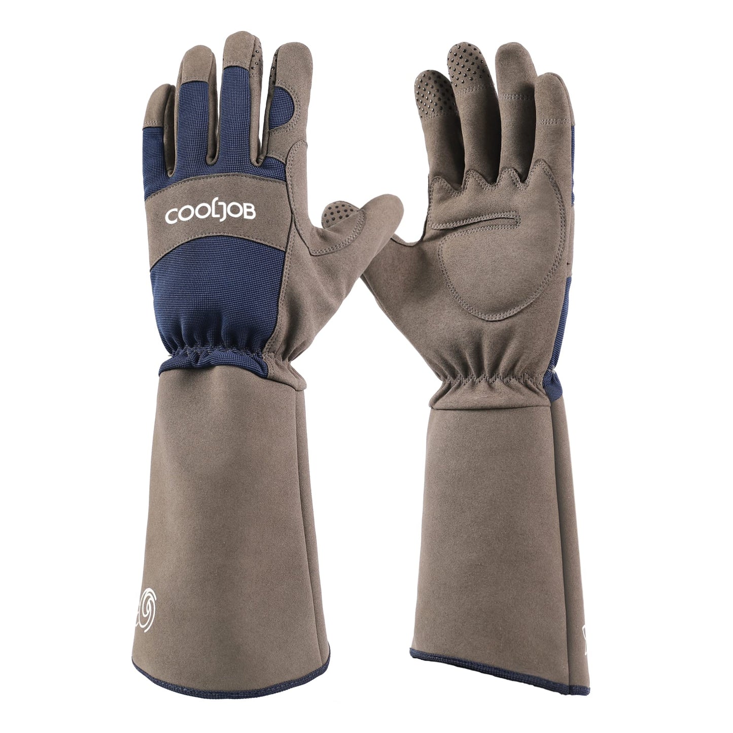 COOLJOB Thorn Proof Rose Pruning Garden Gloves for Men, Long Sleeve Padded Yard Work for Bush, Blackberry, Cactus, Heavy Duty/Puncture Resistant/Machine Washable, Large, Navy