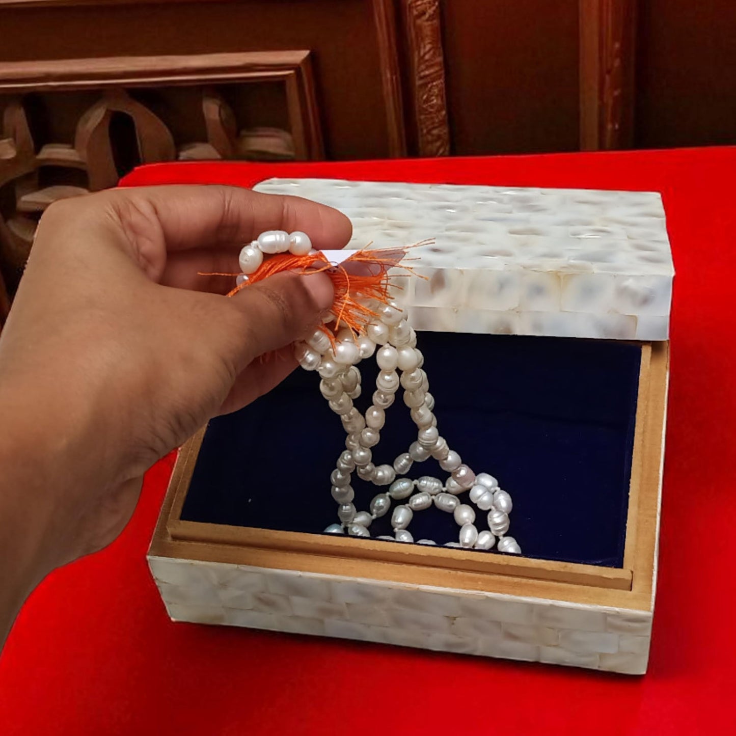 White Decorative Wooden Box | Unique Handcrafted Shiny Jewelry Storage Box | Elegant Keepsake Organizer for Home Décor | 6X4X2.5"Inch Great Birthday Gift, Wedding Gift & Special Occasion Present