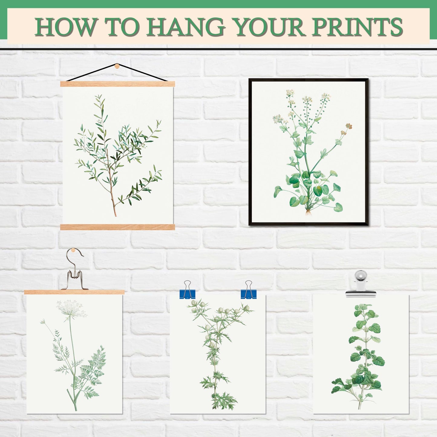 LANCHI95 botanical wall art - Minimalist Aesthetic Rose Collection, Bedroom Wall Art, Sage Green Eucalyptus Leaf Prints for Office (9pcs- 8x10in- UNFRAMED) (Botanical)