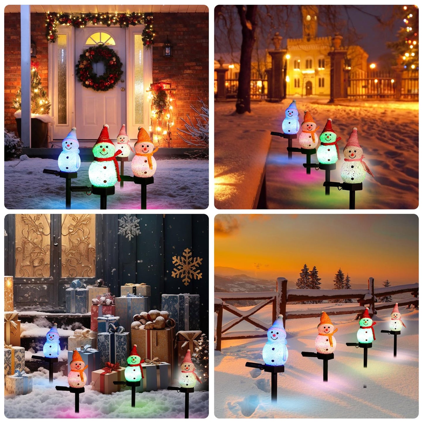 Outdoor Christmas Decorations 2025-Christmas Light Stakes for Yard-Snowman Solar Lights-Snowman Christmas Ornaments for Yard Garden Lawn Landscape Patio Walkway Decor
