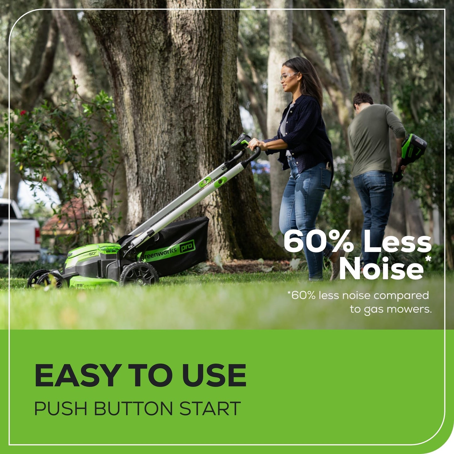 Greenworks 60V 25" Self-Propelled Cordless Lawn Mower – 2 x 4.0Ah Batteries & Fast Charger(75+ Tool Compatibility, 80Min Runtime)