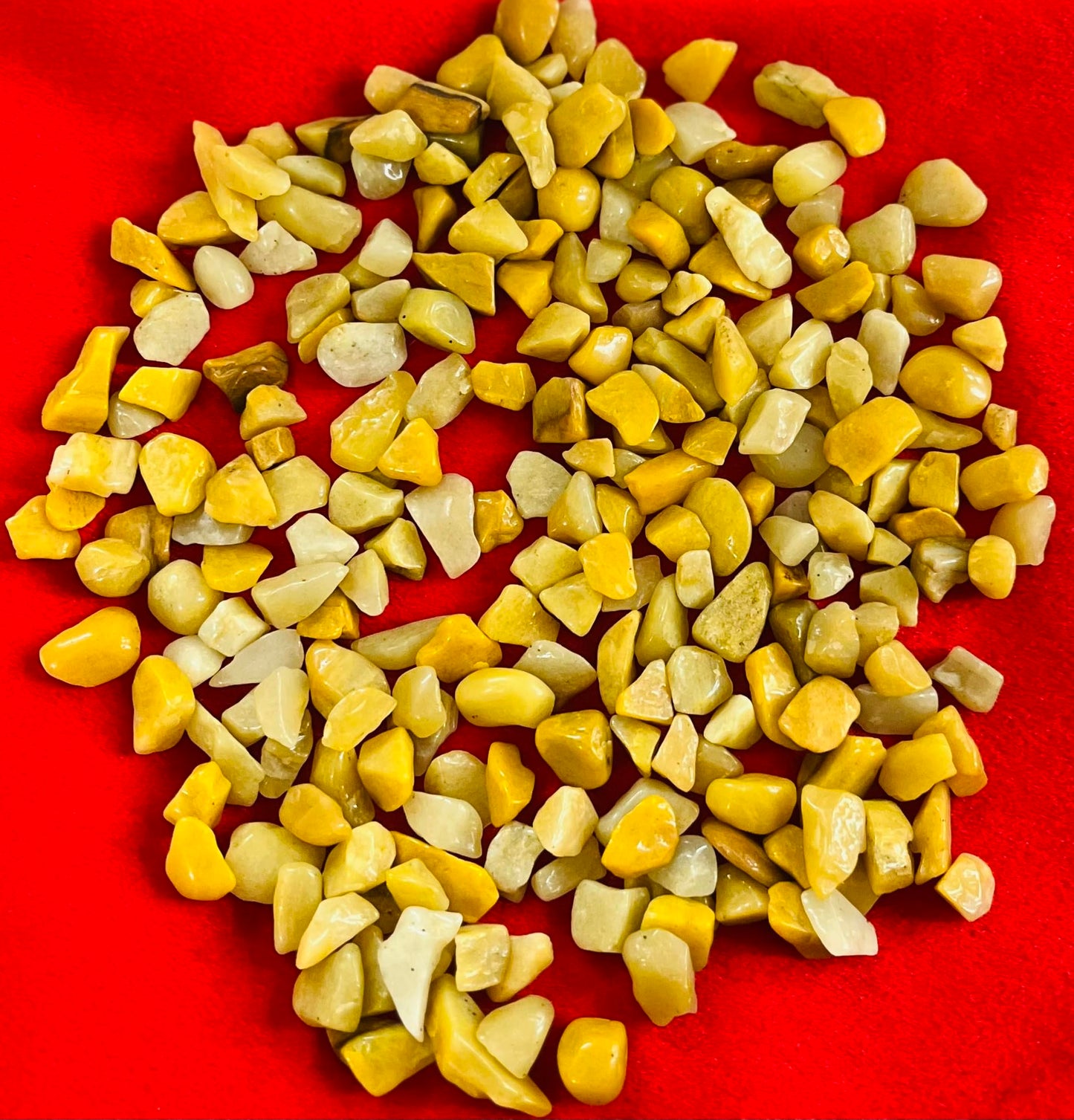 Indian Consigners Natural Crushed Polished Tumbled Gem Stone Chips, Decoration & Healing Crystals(Yellow Aventurine)