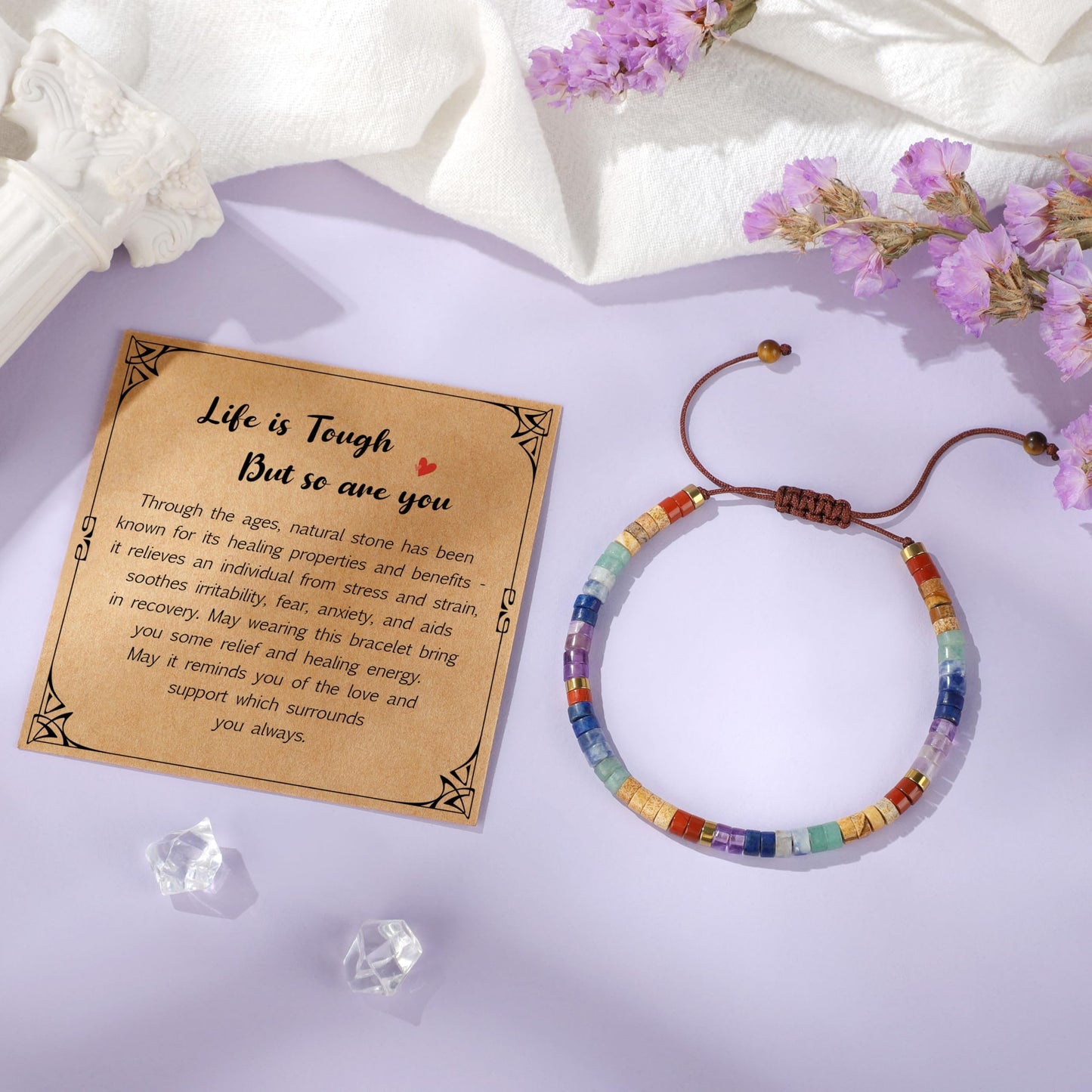 JoycuFF Thinking of You Gifts for Women Cancer Care Cheer Up Inspirational Get Well Soon Dont Let the Hard Days Win Jewelry Life Is Tough But So Are You Bracelets