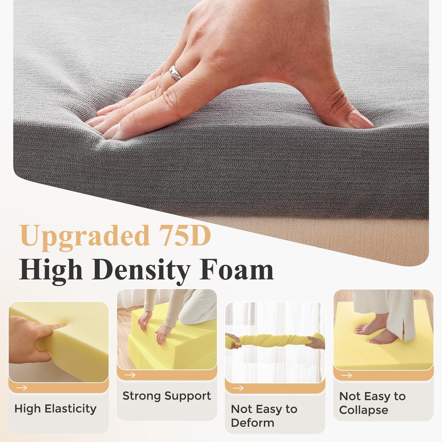 Waterproof Custom Size Bench Cushions for Indoor Outdoor Furniture, Bay Window Seat Cushions Indoor, Custom Cushions for Breakfast/Reading Bench Nook/Dining Entryway Mudroom Bench, Anti-Slip/Scratch