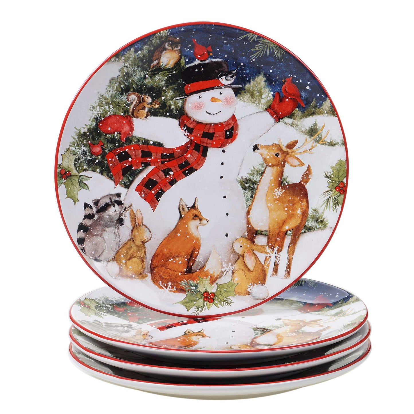 Magic of Christmas Snowman 16-Piece Holiday Dinnerware Set – Service for 4 – Cheerful Winter Plates, Mugs & Bowls for Family Meals, Holiday Gatherings & Festive Table Settings