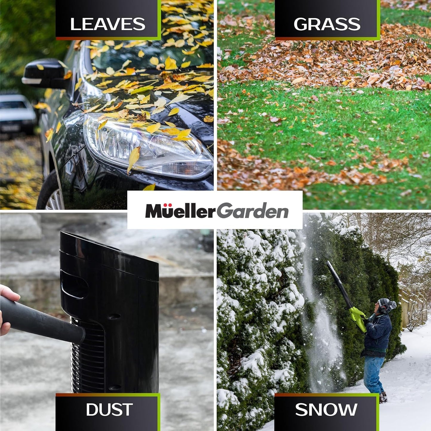 Mueller UltraStorm Cordless Leaf Blower, 2 Batteries Included for 2X Runtime, 140 MPH 20V Brushless Motor, 3.3 lb Lightweight, 2-Speed Variable, 1-Hour Fast Charge, for Lawn, Patio, Driveway & Snow