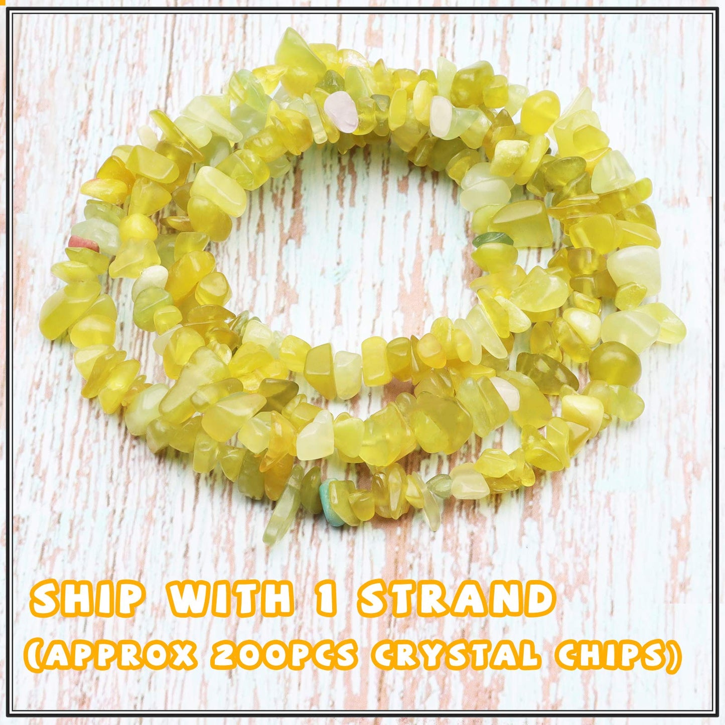 500 pcs Natural Chip Stone Beads, Lemon Stone 5-8 mm Irregular Gemstones Healing Crystal Loose Rocks Bead Hole Drilled for Jewelry Making Bracelet