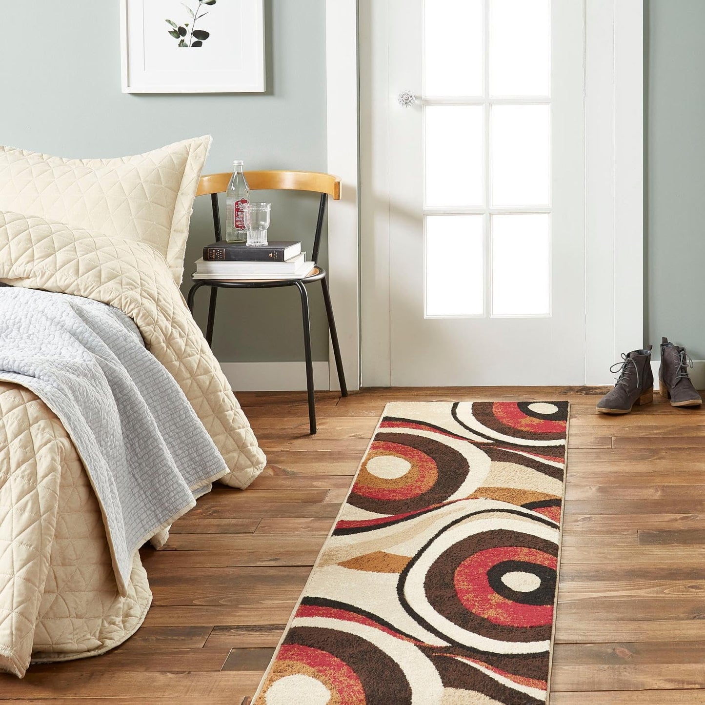 Home Dynamix Tribeca Slade Modern Runner Rug, Abstract Brown/Red 1'9"x7'2"