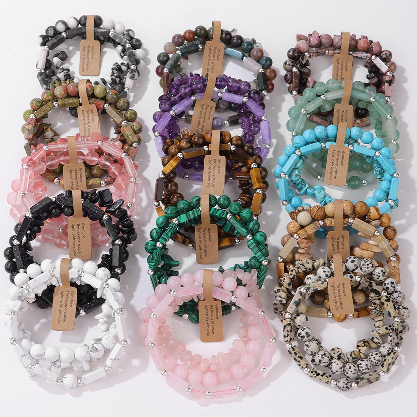 IVY TAILI 3Pcs Rose Quartz Bracelets for Women 8mm Pink Quartz Bracelet Natural Stone Beaded Bracelets Handmade Stretch Gemstone Bracelet Healing Crystal Healing Jewelry Gifts for Women Girls
