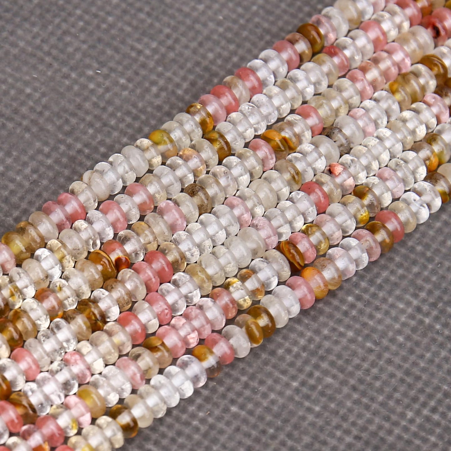 BONNY BOXX 1 Strand (150PCs) Natural 2 * 4mm Watermelon Rind Rondelle Beads, Natural Abacus Disk Stone Beads Loose Spacer Gemstone for DIY Bracelet Necklace Jewelry Making