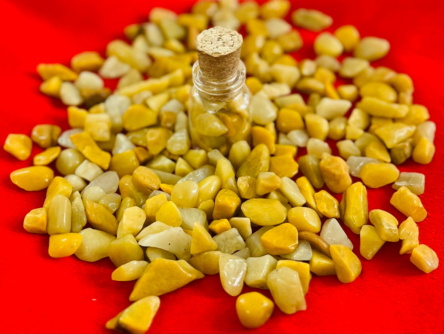 Indian Consigners Natural Crushed Polished Tumbled Gem Stone Chips, Decoration & Healing Crystals(Yellow Aventurine)