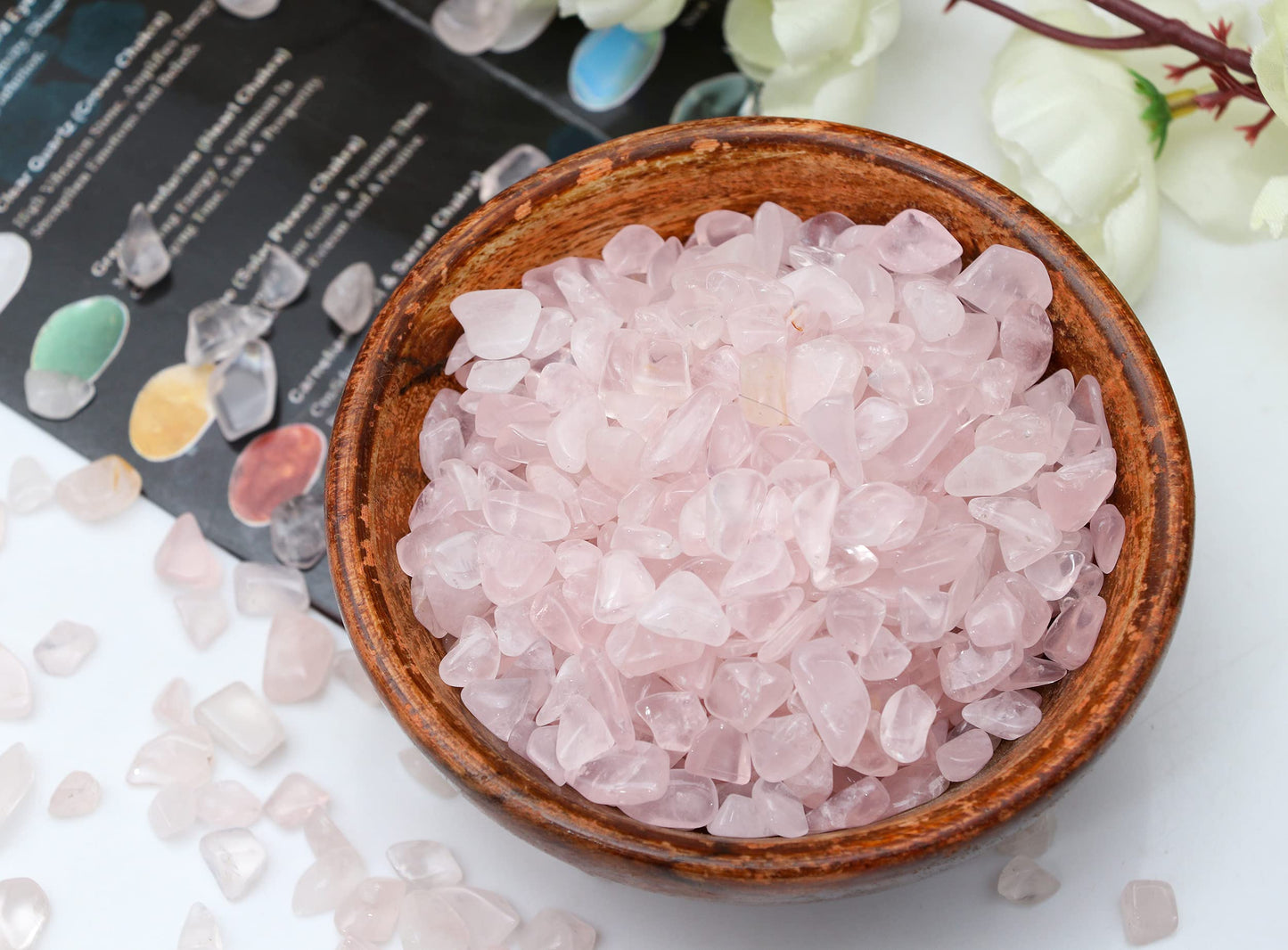 ZAICUS Rose Quartz Crystal Chips Bulk Gemstone Healing Crystal Natural Irregular Shaped Crushed Stone Reik Healing Tumbled Chips Crystal Chips for Witchcraft & Jewelry Making Home Decoration 1 Lb