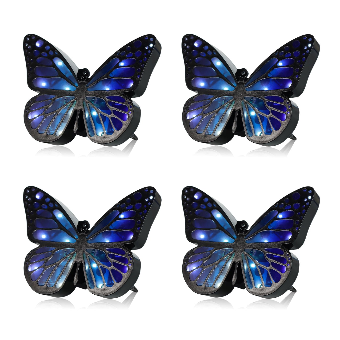 Roaming Light Ground Lights, Equipped with 4 Solar Lights for Outdoor Waterproofing, 14 LED Solar Landscape Lighting, Suitable for Gardens, courtyards, terraces, corridors, Lanes, and walkways (Blue)
