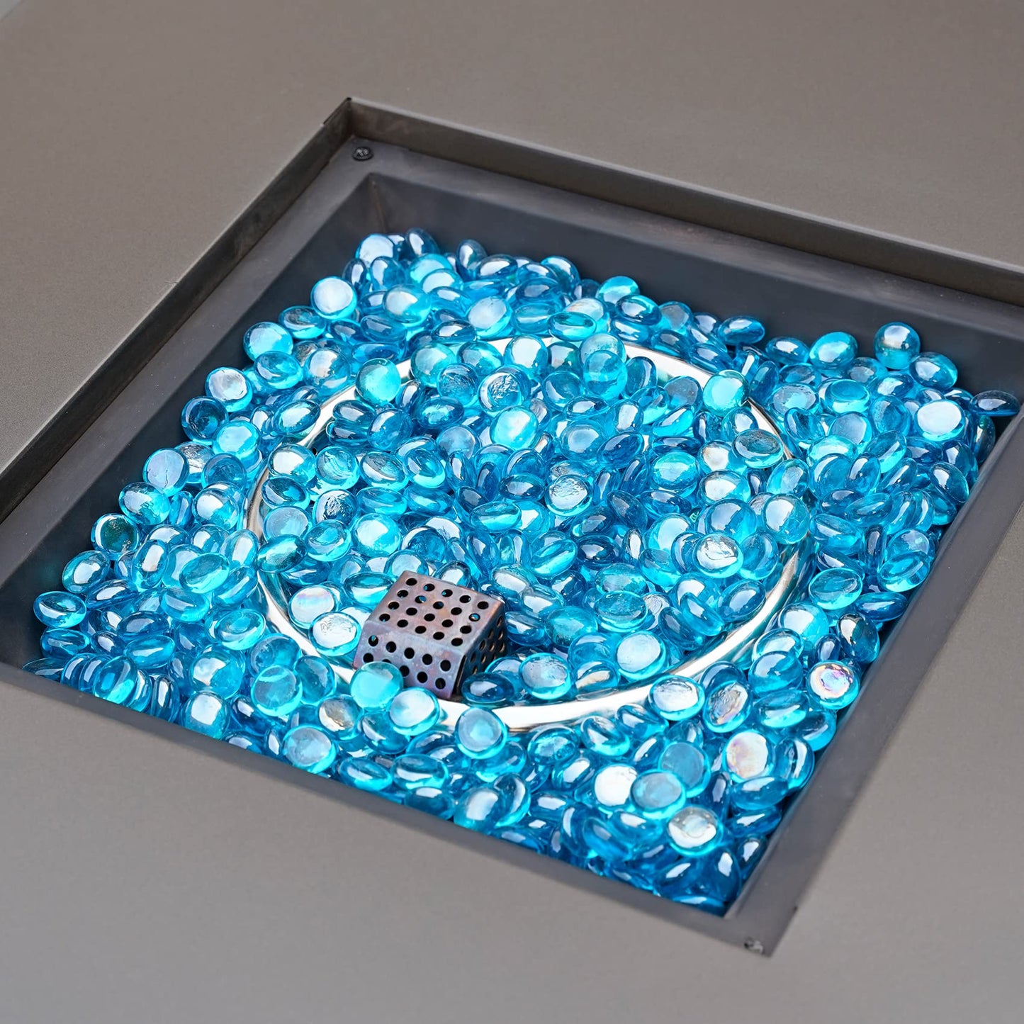 OnlyFire Fire Pit Glass Rocks 10 lbs, High Luster Fire Glass Beads 1/2 Inch, Tempered Glass Marbles for Propane/Natural Gas Fire Pit, Fireplace, Multicolor & Blends Available
