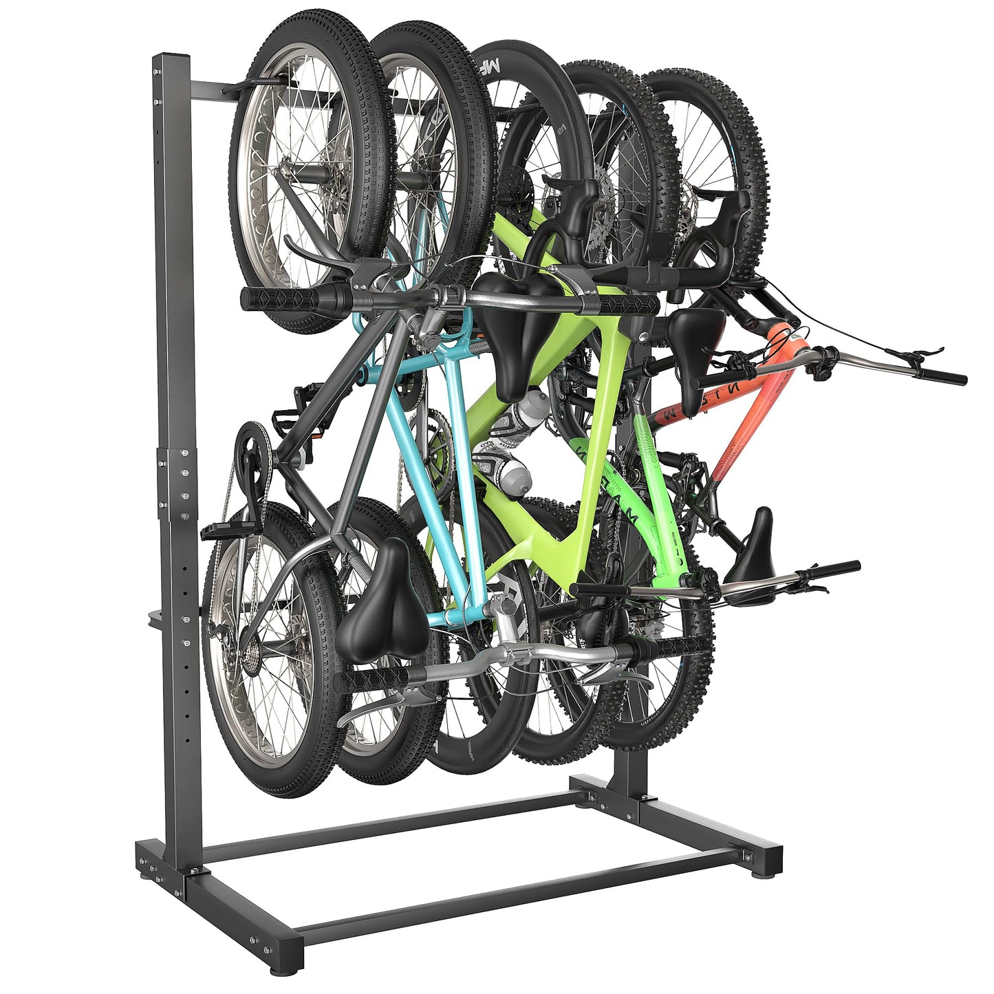 EVERHANGER Freestanding Bike Rack, Vertical Bike Rack Stand for Garage, Bicycle Storage Organizer, Holds Up to 5 Bikes