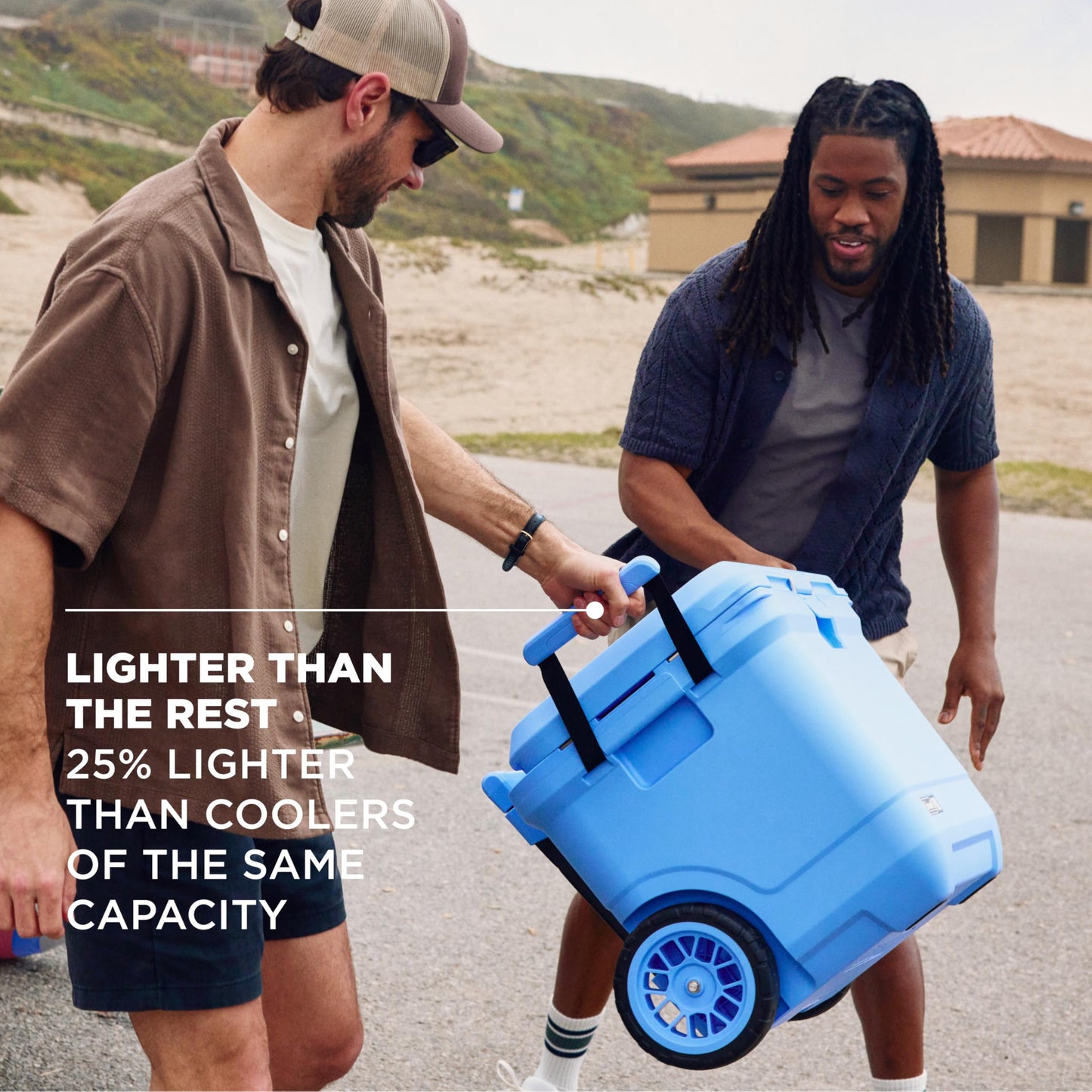 Coleman Pro Heavy-Duty 55qt Wheeled Ultra-Light Premium Hard Cooler, Extra-Thick Insulation Keeps Ice up to 5 Days, 92-Can Capacity, Heavy-Duty Wheels