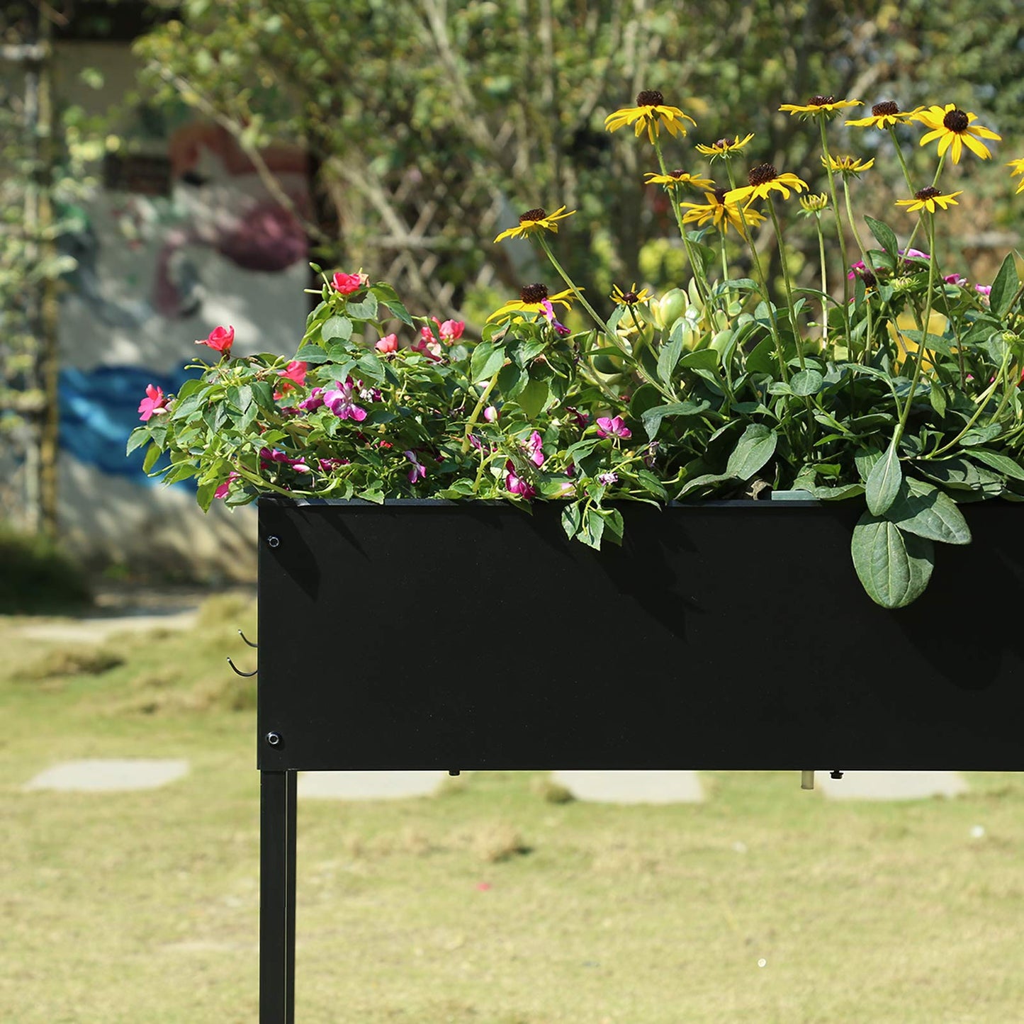 MIXC 50 * 26 * 31 Large Metal Raised Garden Beds with Legs, Elevated Planter Boxes Outdoor Raised for Gardening, Bigger Planter Box for Vegetable Flower Herb