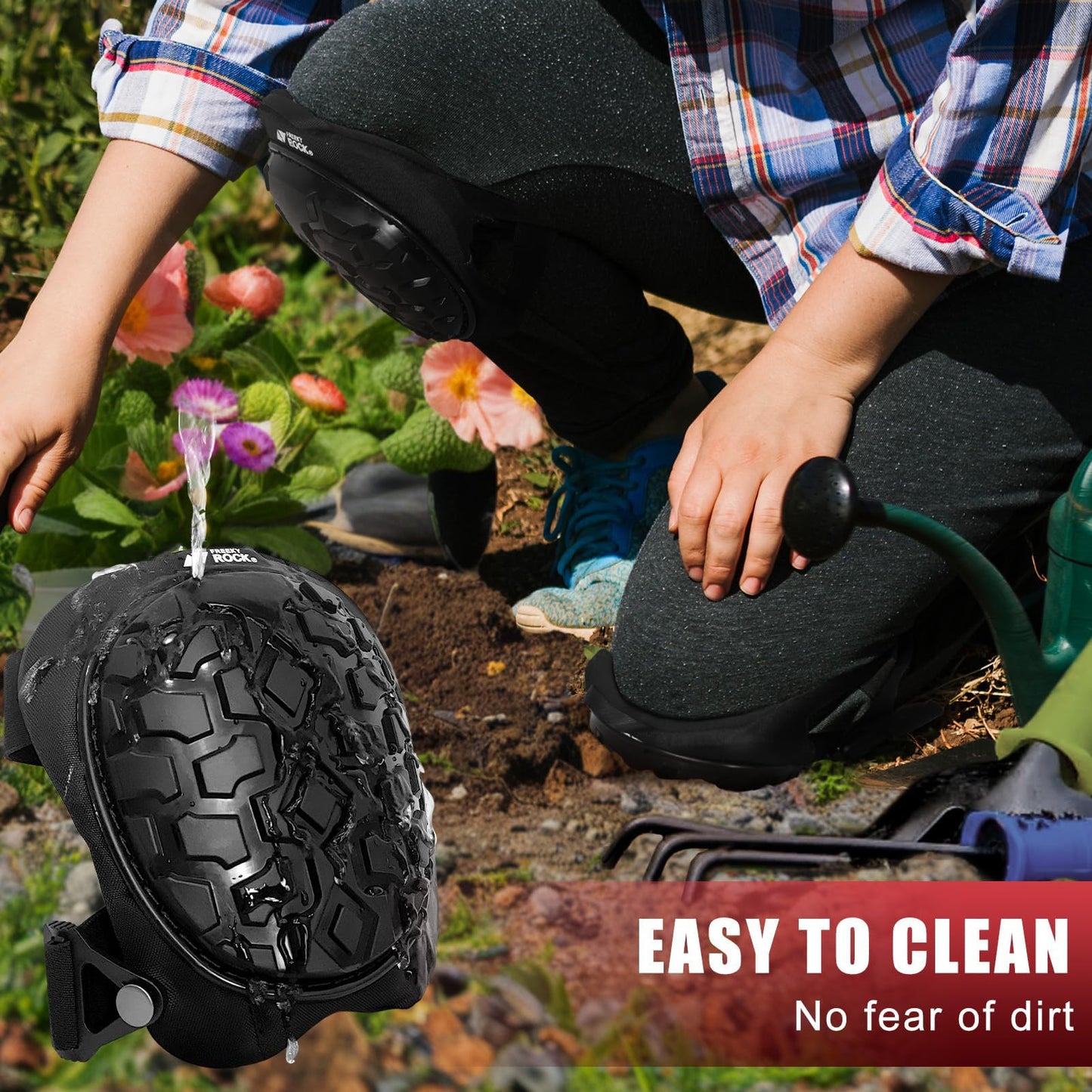 FREEKYROCK Professional Knee Pads for Work Construction with Heavy Duty Cap Foam Padding Gel Cushion Knee Pads for Men, Comfortable Adjustable Strong Strap, Military Grade Rivet for Flooring Gardening