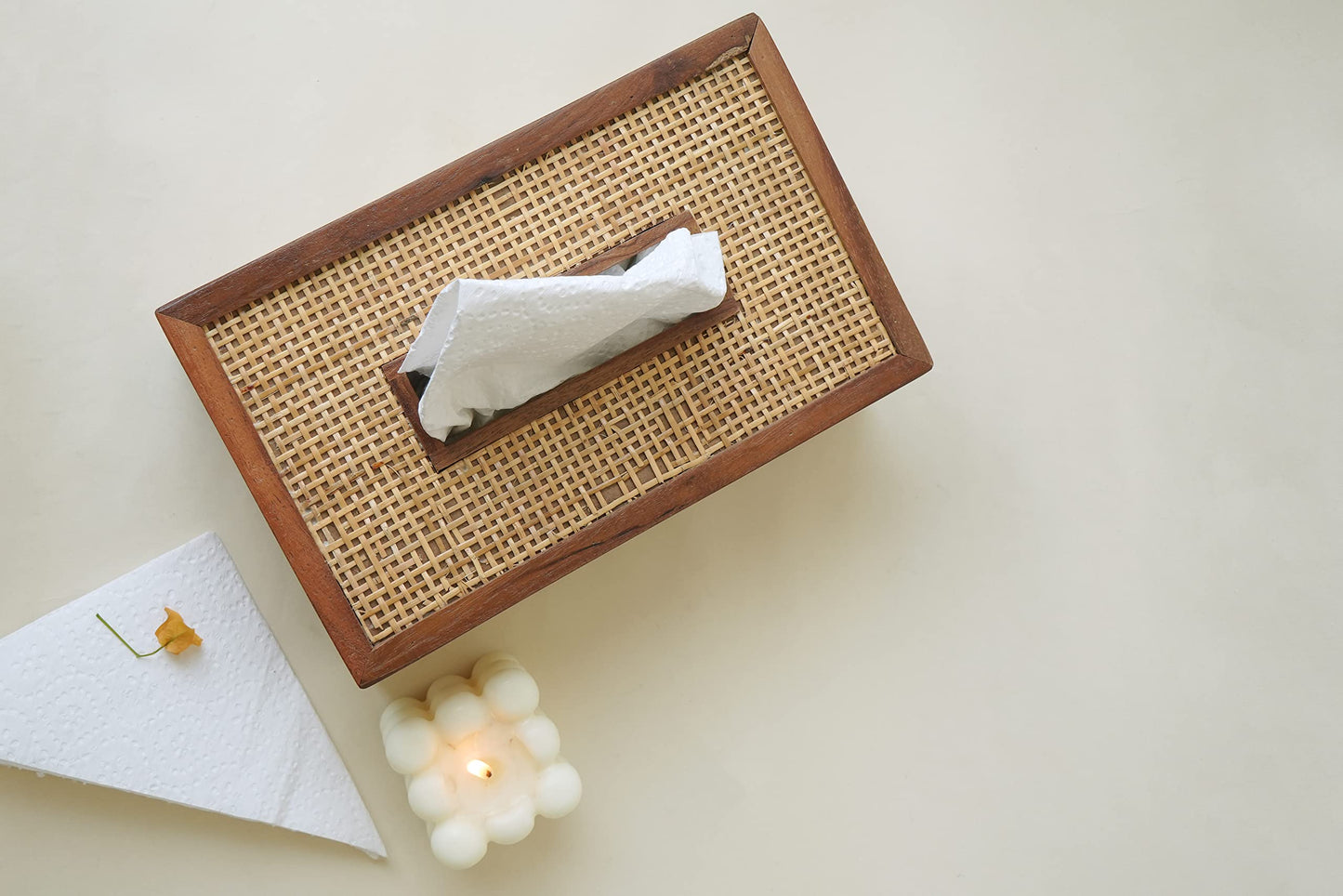 Wooden Tissue Box, Hand Crafted, Holds Standard Tissue Size, Natural Finish Rustic Farmhouse Tissue Box - Brown Tissue Holder Easy to Refill by Slide Bottom - 5” x 9“ x 3"