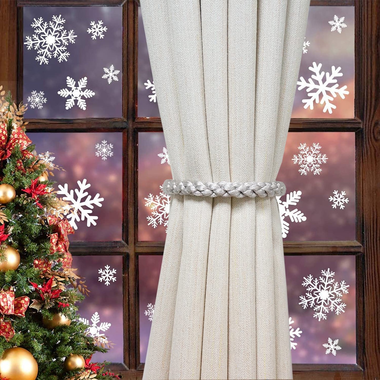 Hiastra Curtain Tiebacks Ropes, 2pcs Decorative Handmade Tie Backs Curtain Holdbacks Holders Cord for Window Sheer Drapes Indoor Outdoor, Grey