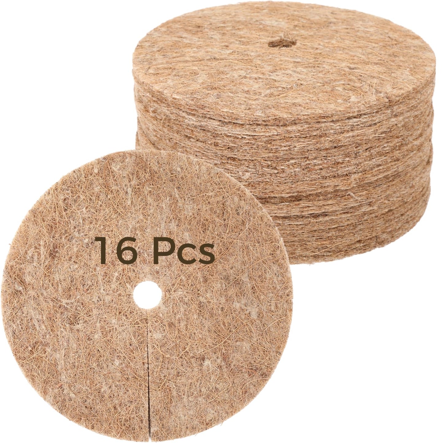 Coconut Fiber Mulch Ring, Natural Coco Coir Tree Protector Mat Tree Protection, 9.8 in Tree Rings Disc Plant Cover, Tree Rings Disc for Indoor Outdoor Plants and Landscaping