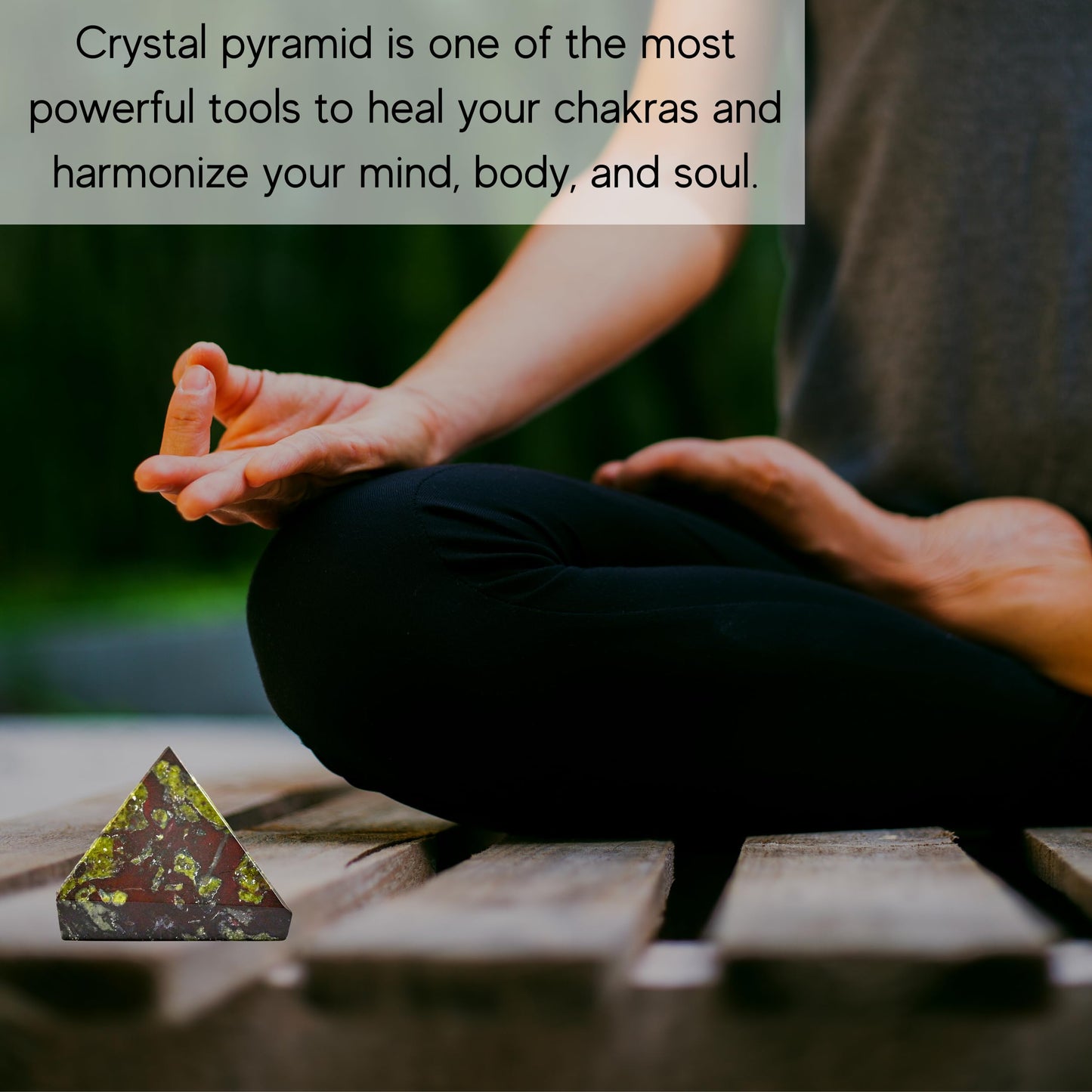 Amazing Gemstone Dragon Bloodstone Pyramid Crystal Healing Stones - 1" Great Pyramid Figurine of Natural Stone Pyramid for Meditation, Reiki, Chakra Balancing and Crystal Pyramids Grid