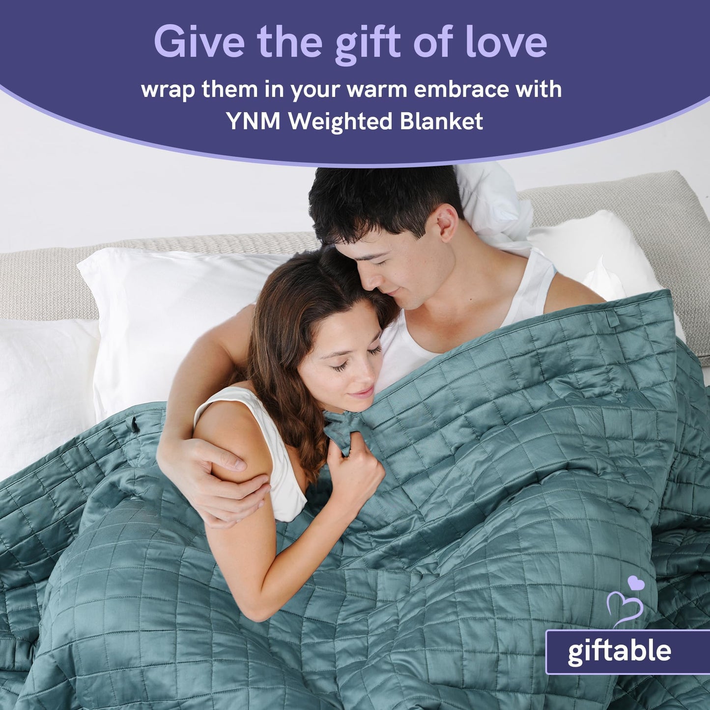 YnM 15lbs Weighted Blanket for Adults, Heavy Bed Throw Blanket with Cooling Glass Beads for All Season Use, Ideal for ~90lbs (48x72 Inches, Twin/Full, Dark Grey)