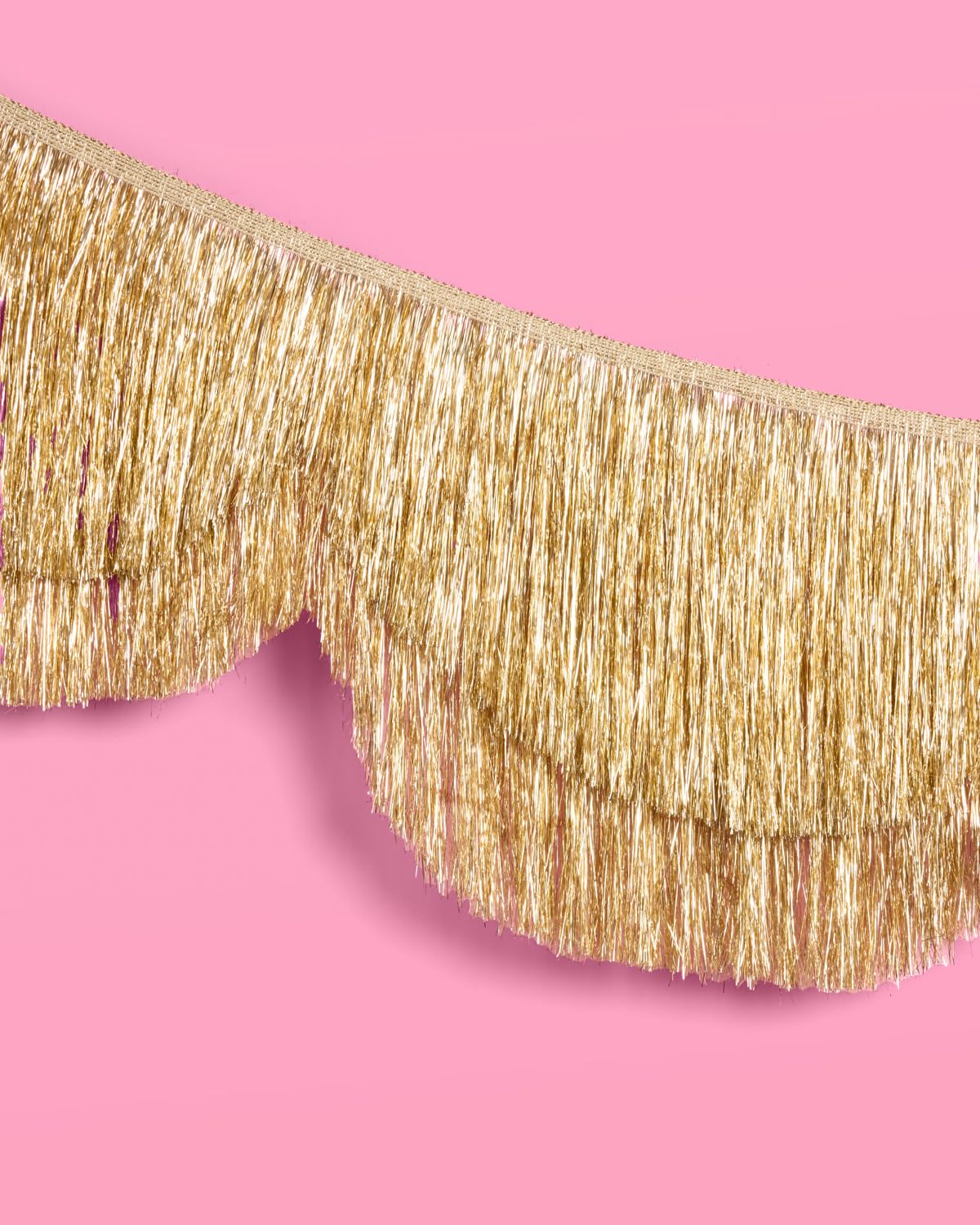 xo, Fetti Gold Scalloped Layered Fringe Banner - 5 Ft. | Bachelorette Party Decorations, Birthday Party Decor, HBD Decor, Photo Booth Banner Backdrop