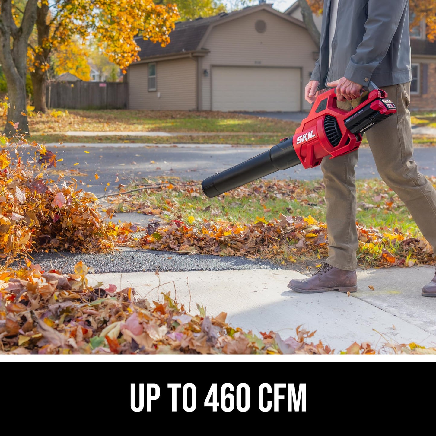 SKIL PWR CORE 40 Brushless 40V 460CFM Cordless Leaf Blower Kit with Variable Speed, Includes 2.0Ah Battery and 60W Charger - BL0460C-11